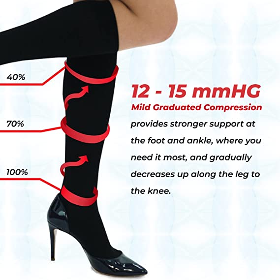 MAXAR Unisex Dress & Travel Support Socks (12-15 mmHg): H-170