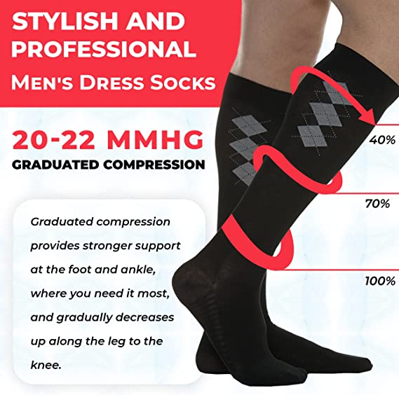 MAXAR Men’s Fashion Cotton Compression Support Socks: CMS-2115