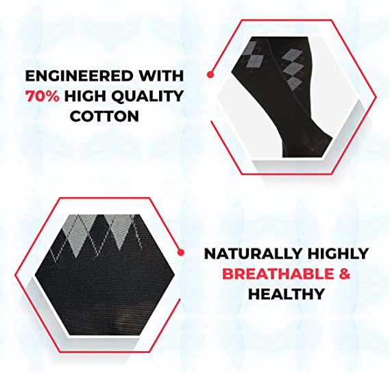 MAXAR Men’s Fashion Cotton Compression Support Socks: CMS-2115